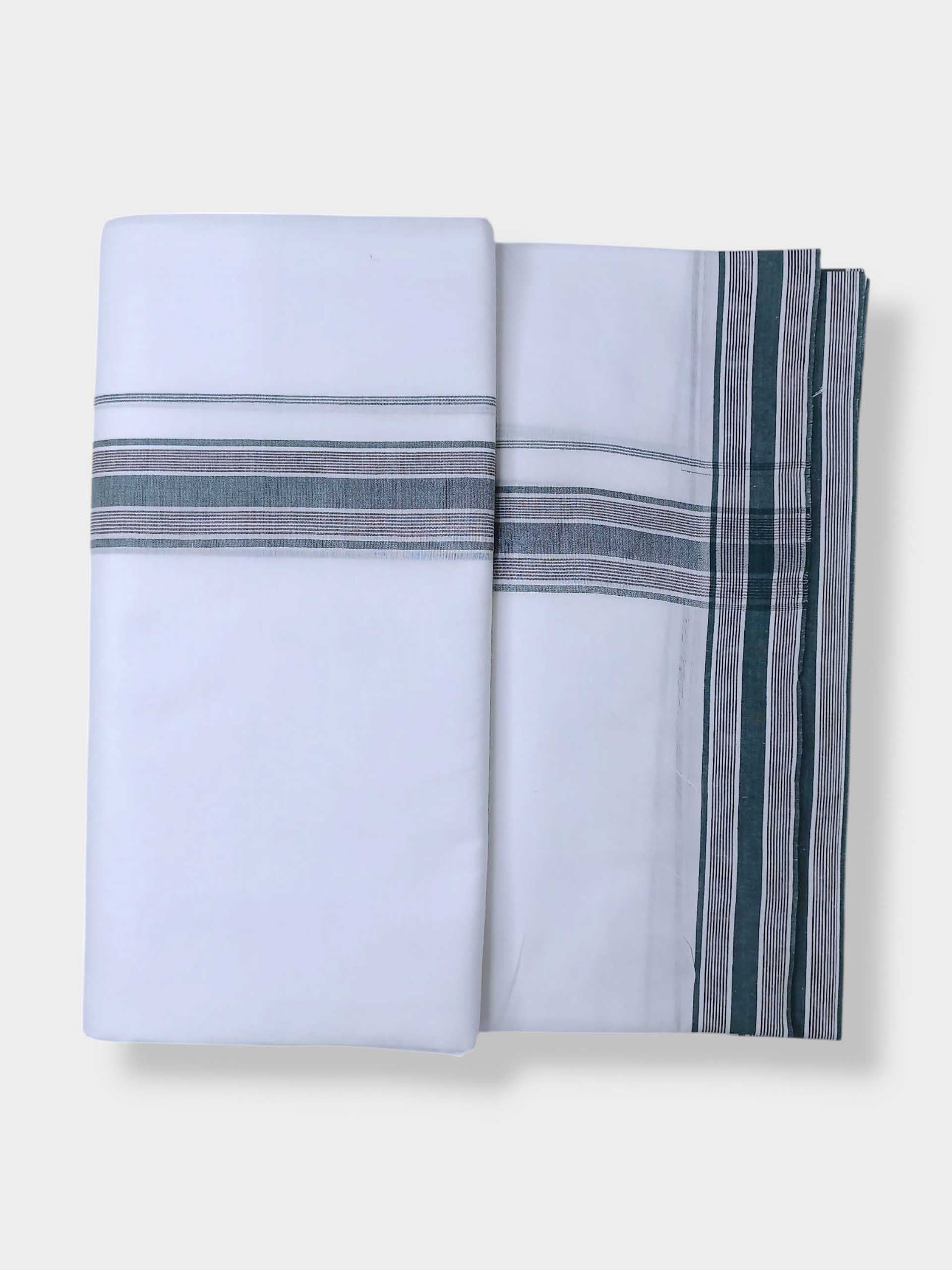 Pure White Cotton Men's Double Dhoti