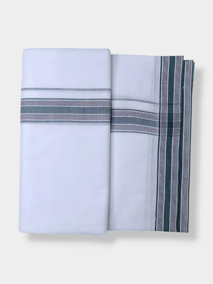 Pure White Cotton Men's Double Dhoti