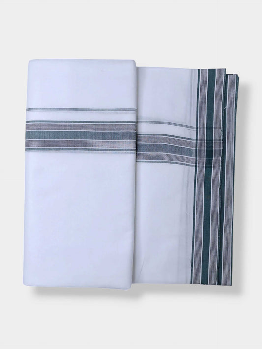 Pure White Cotton Men's Double Dhoti