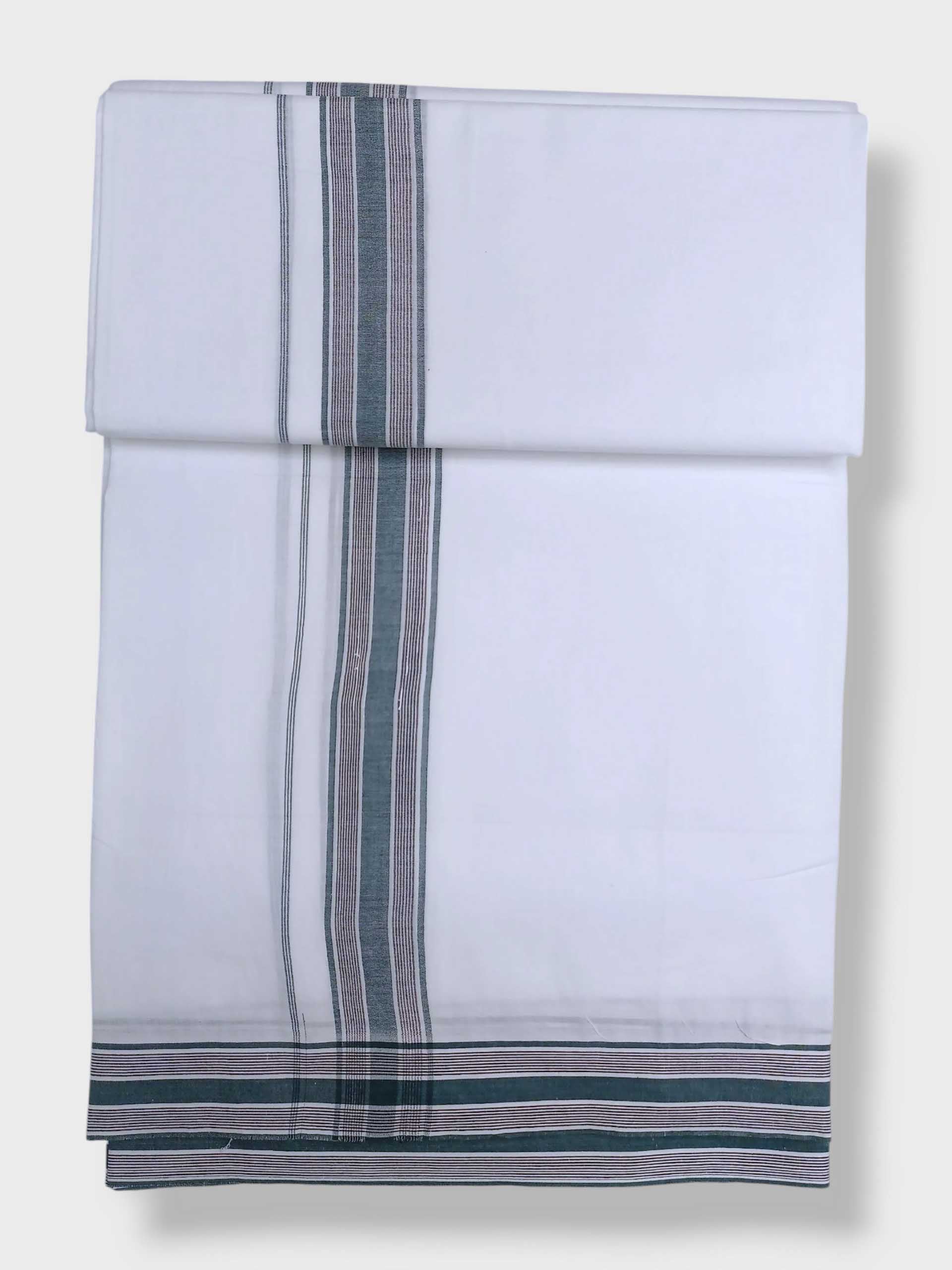 Pure White Cotton Men's Double Dhoti