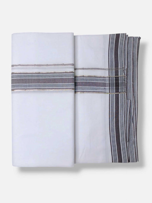 Pure White Cotton Men's Double Dhoti