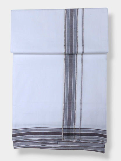 Pure White Cotton Men's Double Dhoti