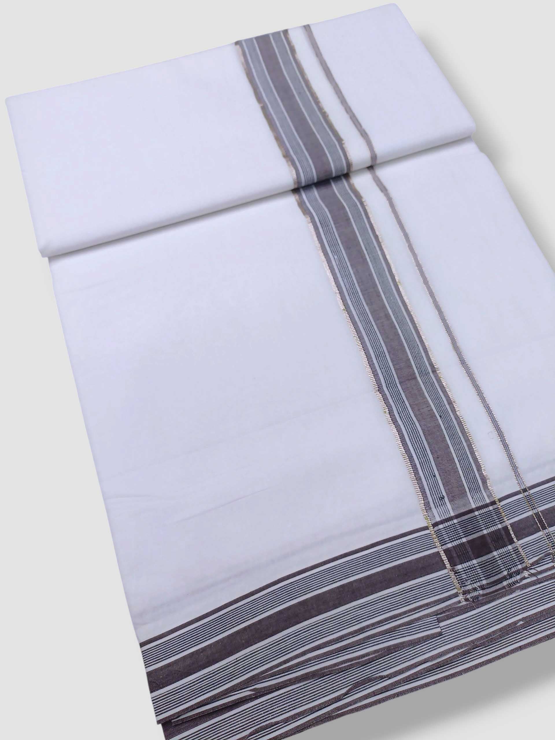 Pure White Cotton Men's Double Dhoti