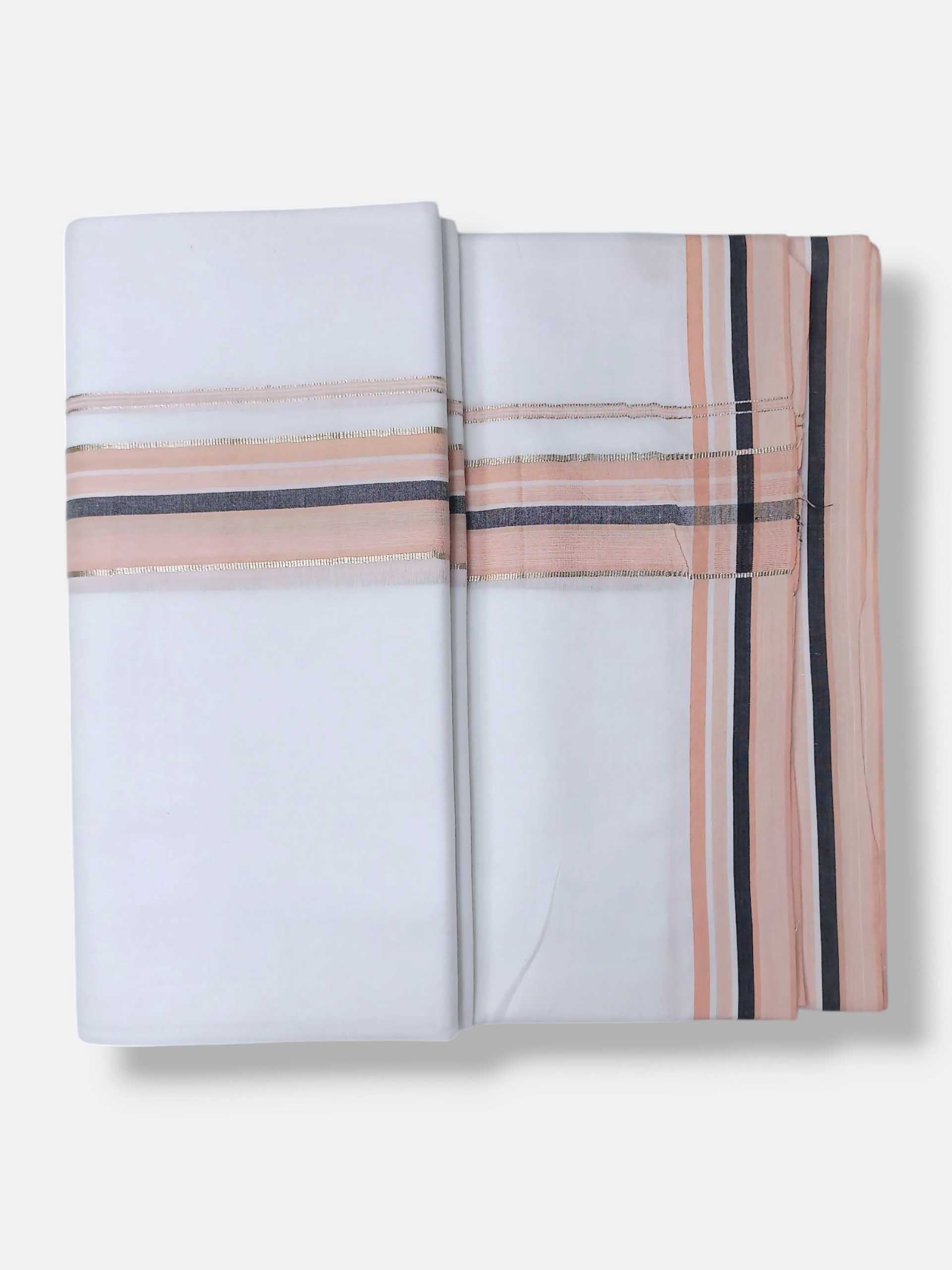 Pure White Cotton Men's Double Dhoti