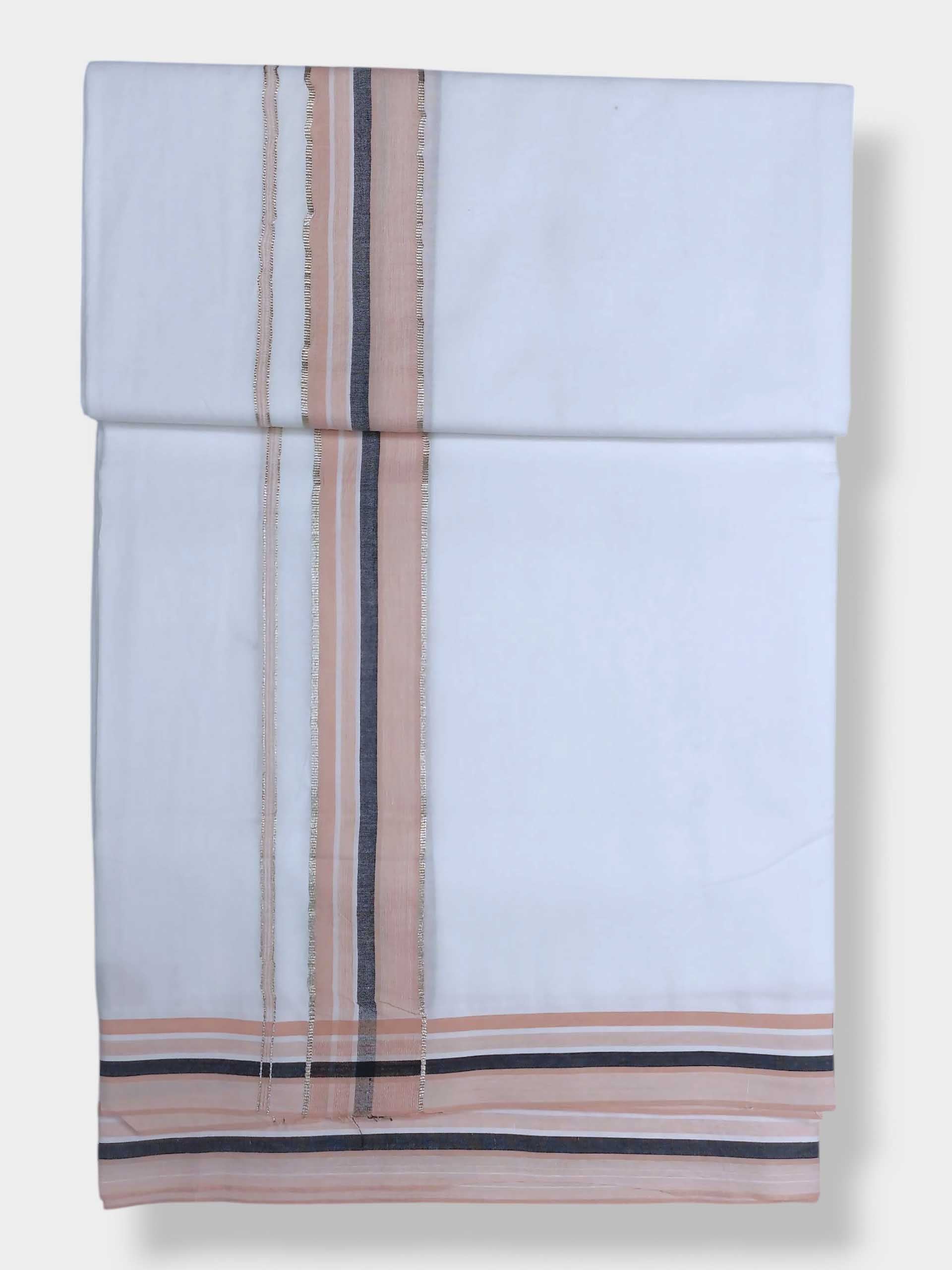 Pure White Cotton Men's Double Dhoti