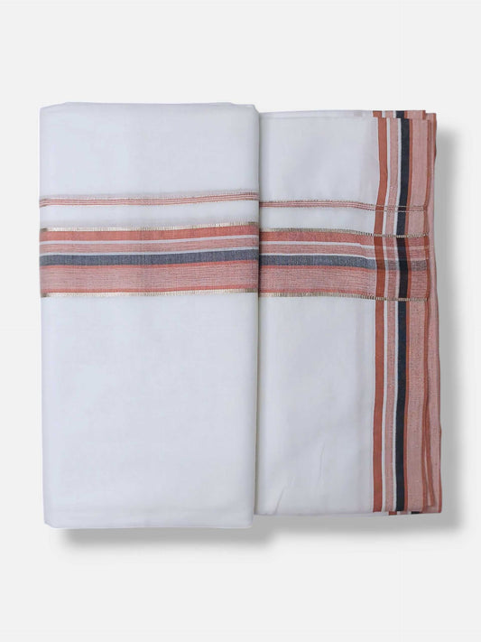 Pure White Cotton Men's Double Dhoti