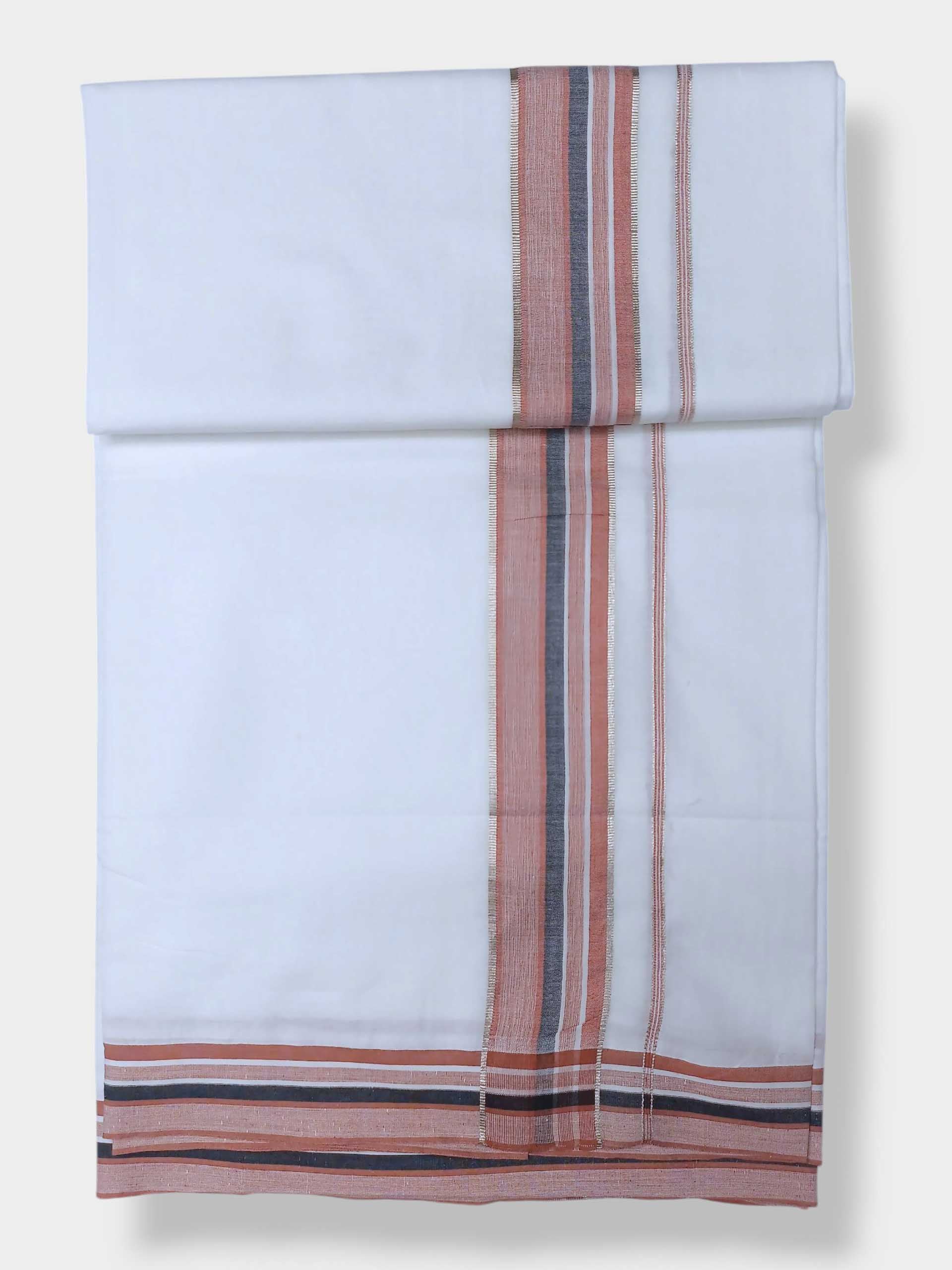 Pure White Cotton Men's Double Dhoti
