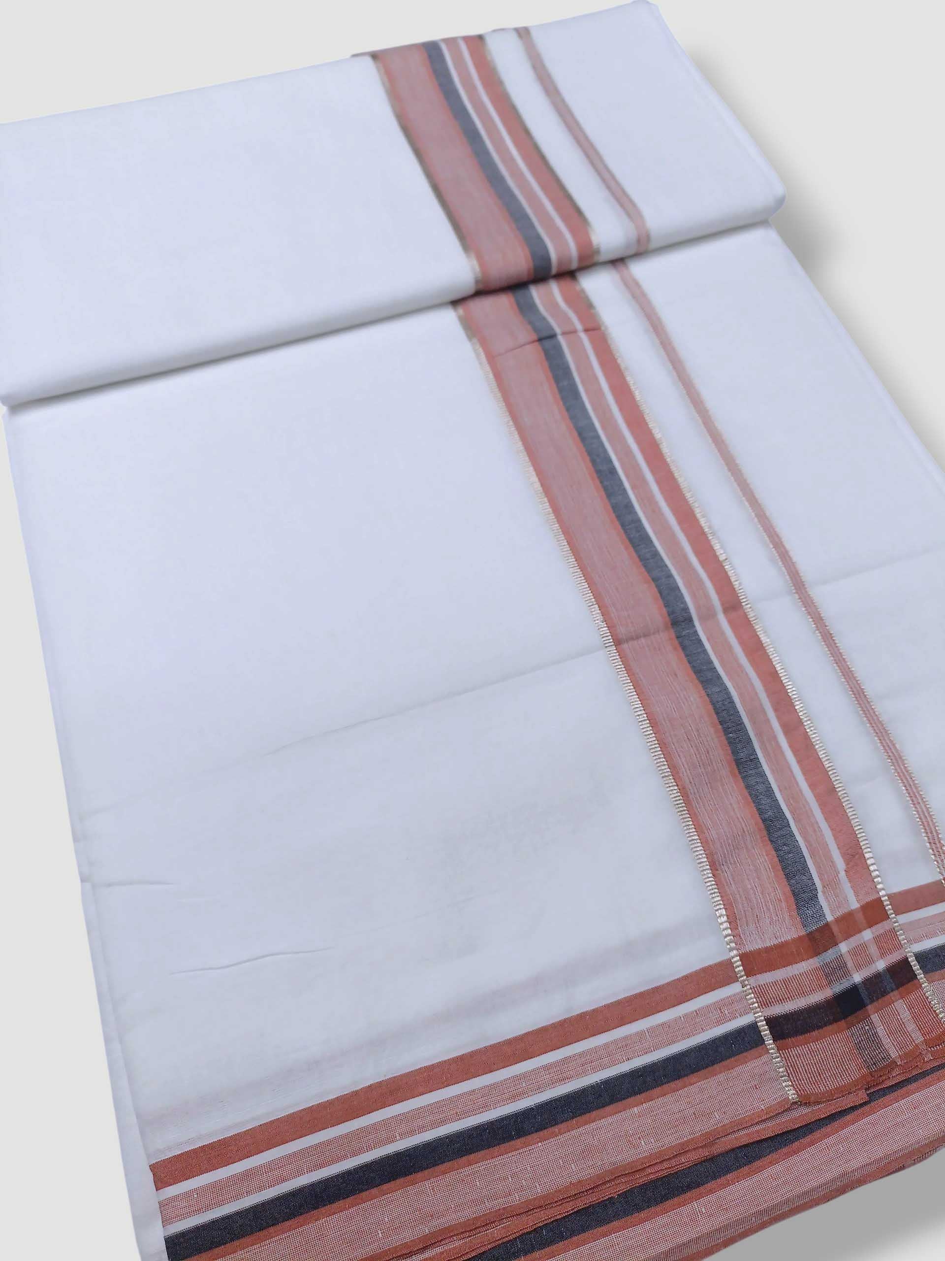 Pure White Cotton Men's Double Dhoti