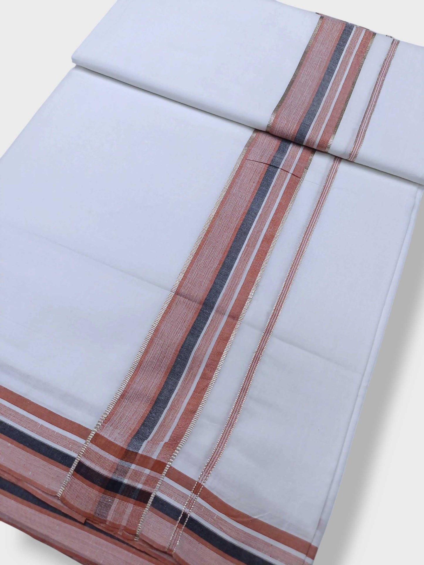 Pure White Cotton Men's Double Dhoti