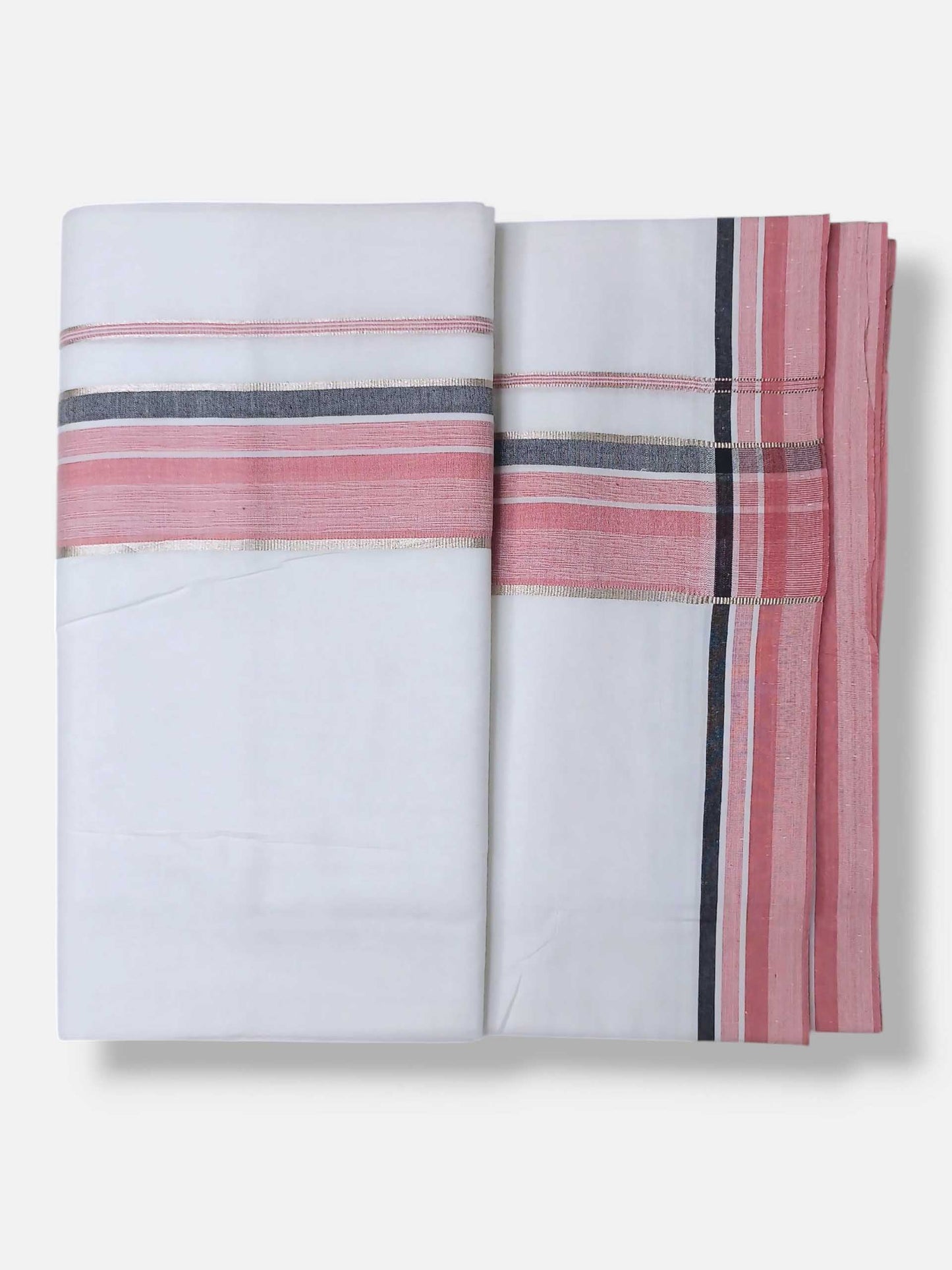Pure White Cotton Men's Double Dhoti