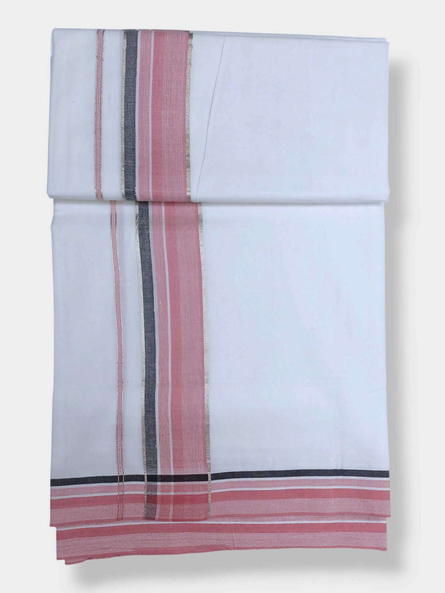 Pure White Cotton Men's Double Dhoti