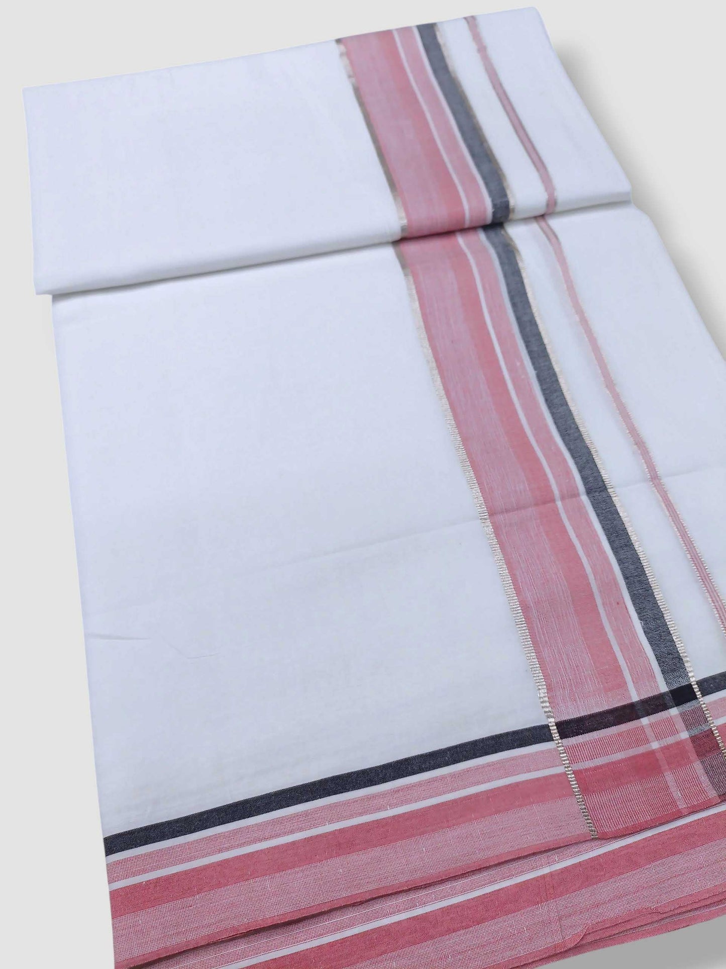 Pure White Cotton Men's Double Dhoti