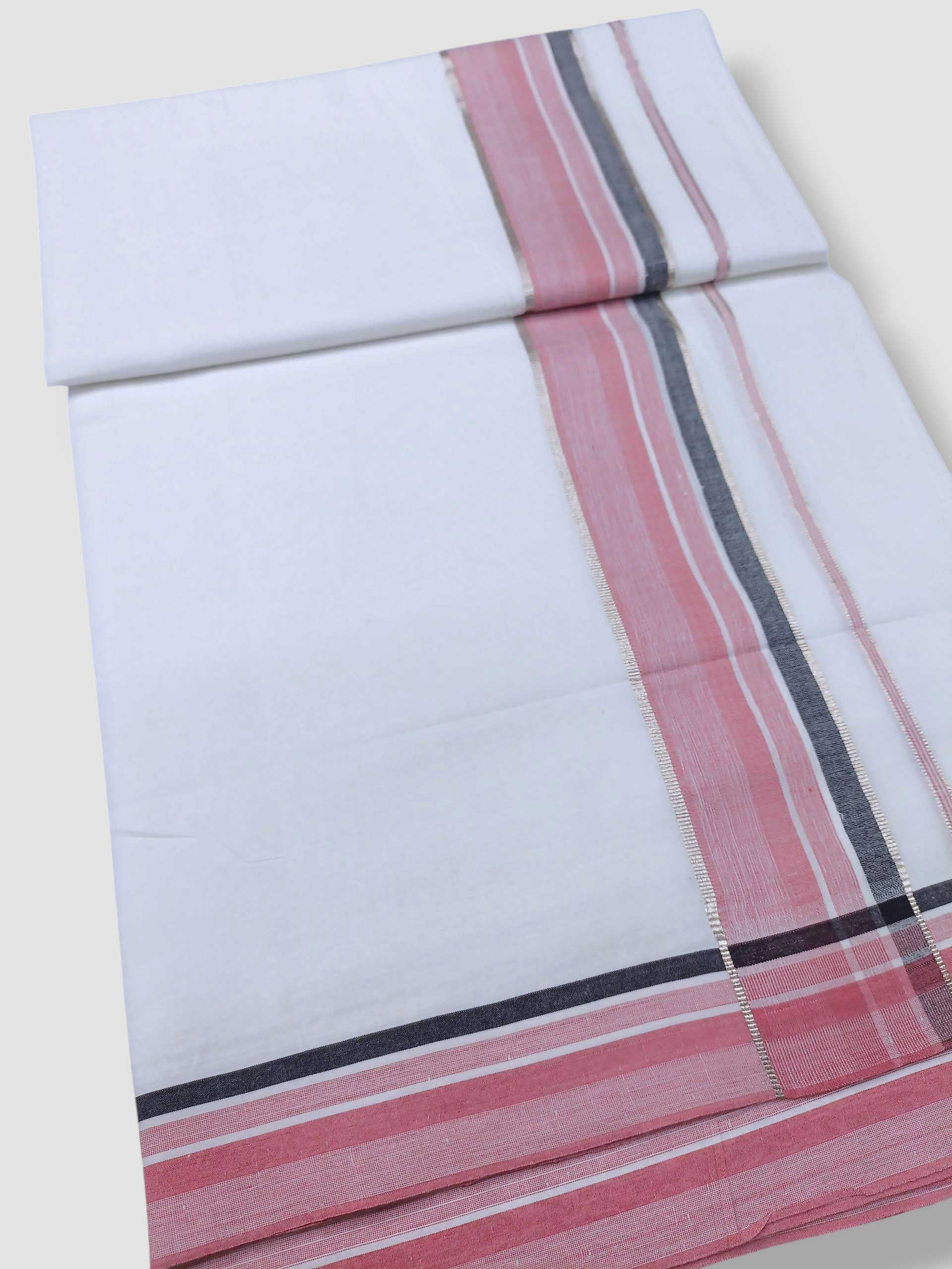Pure White Cotton Men's Double Dhoti