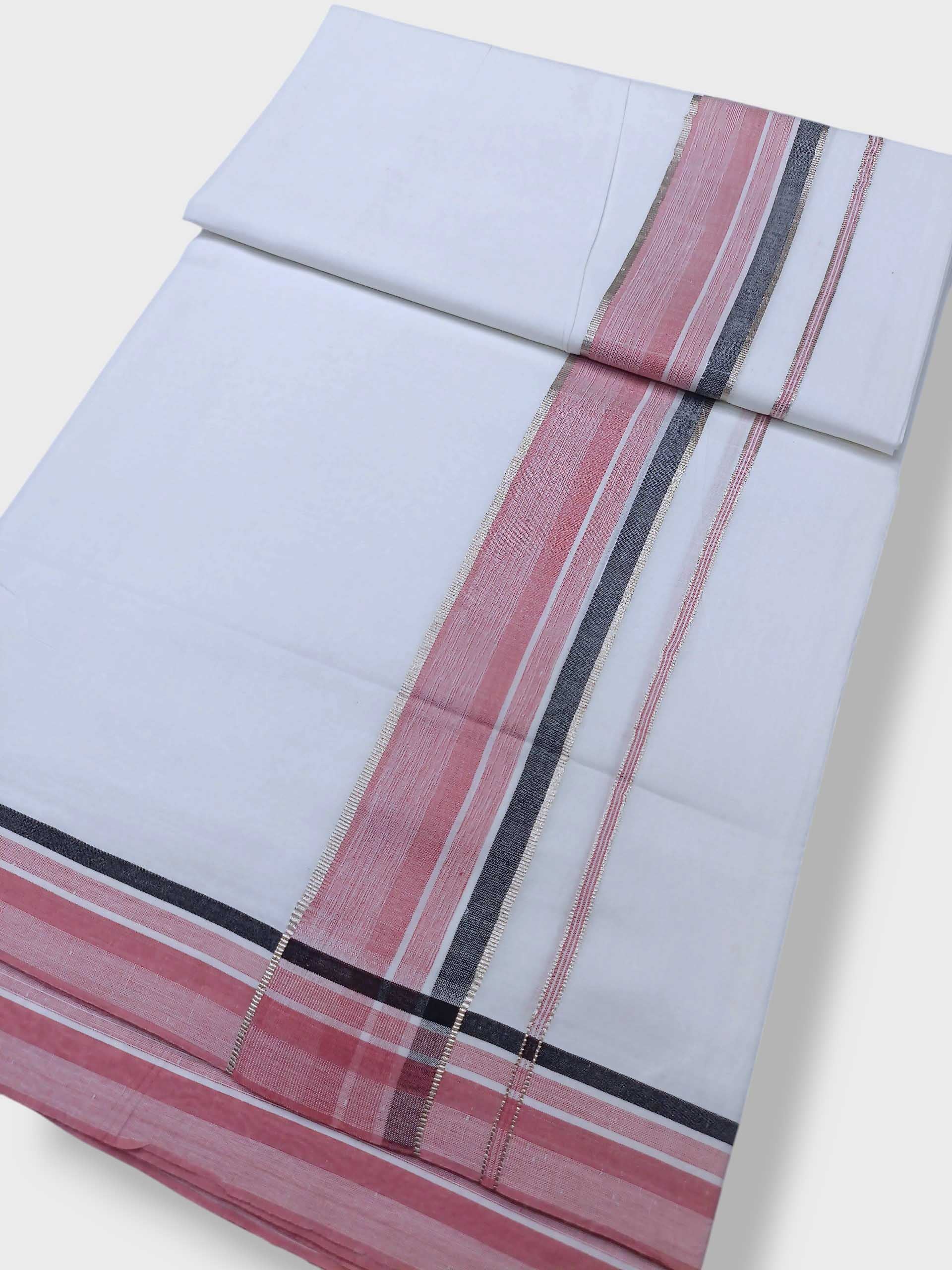Pure White Cotton Men's Double Dhoti