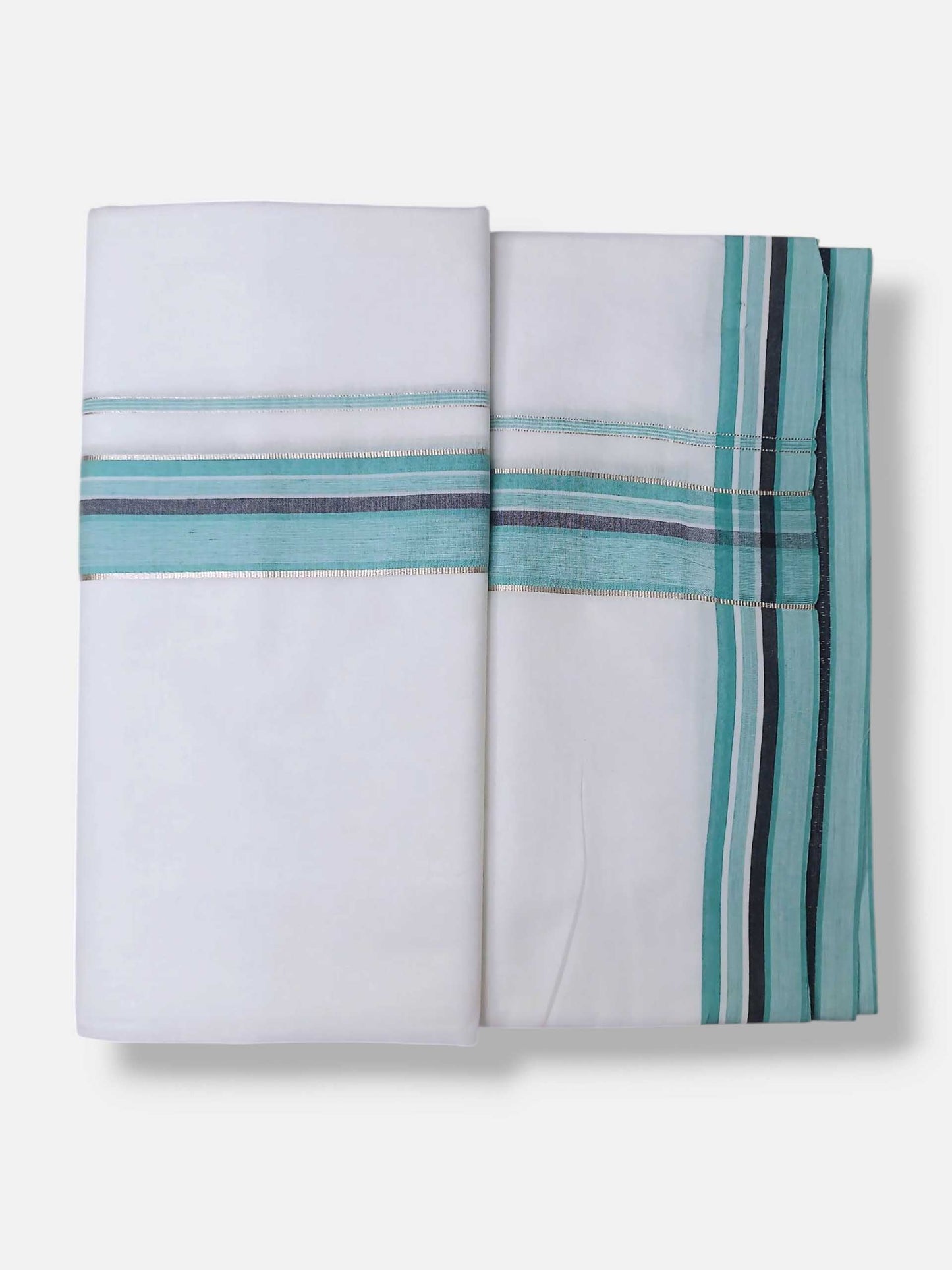 Pure White Cotton Men's Double Dhoti