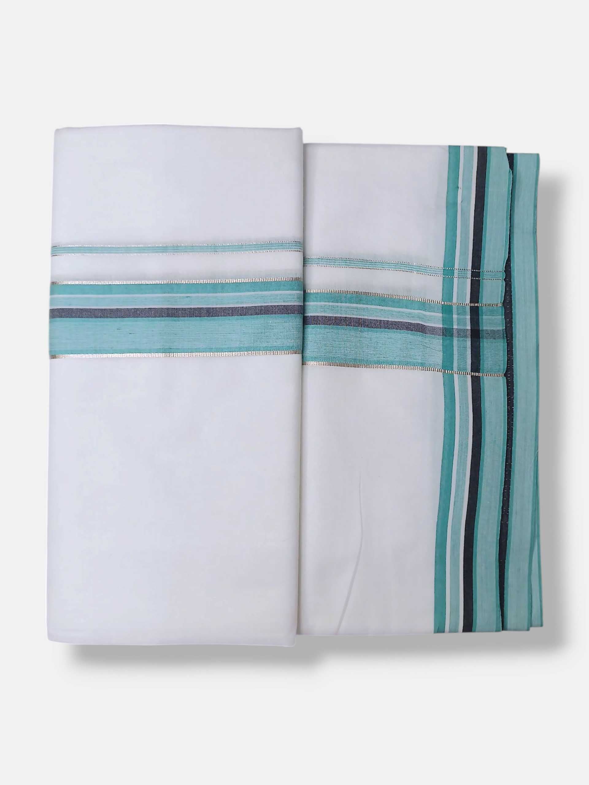 Pure White Cotton Men's Double Dhoti
