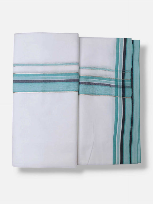 Pure White Cotton Men's Double Dhoti