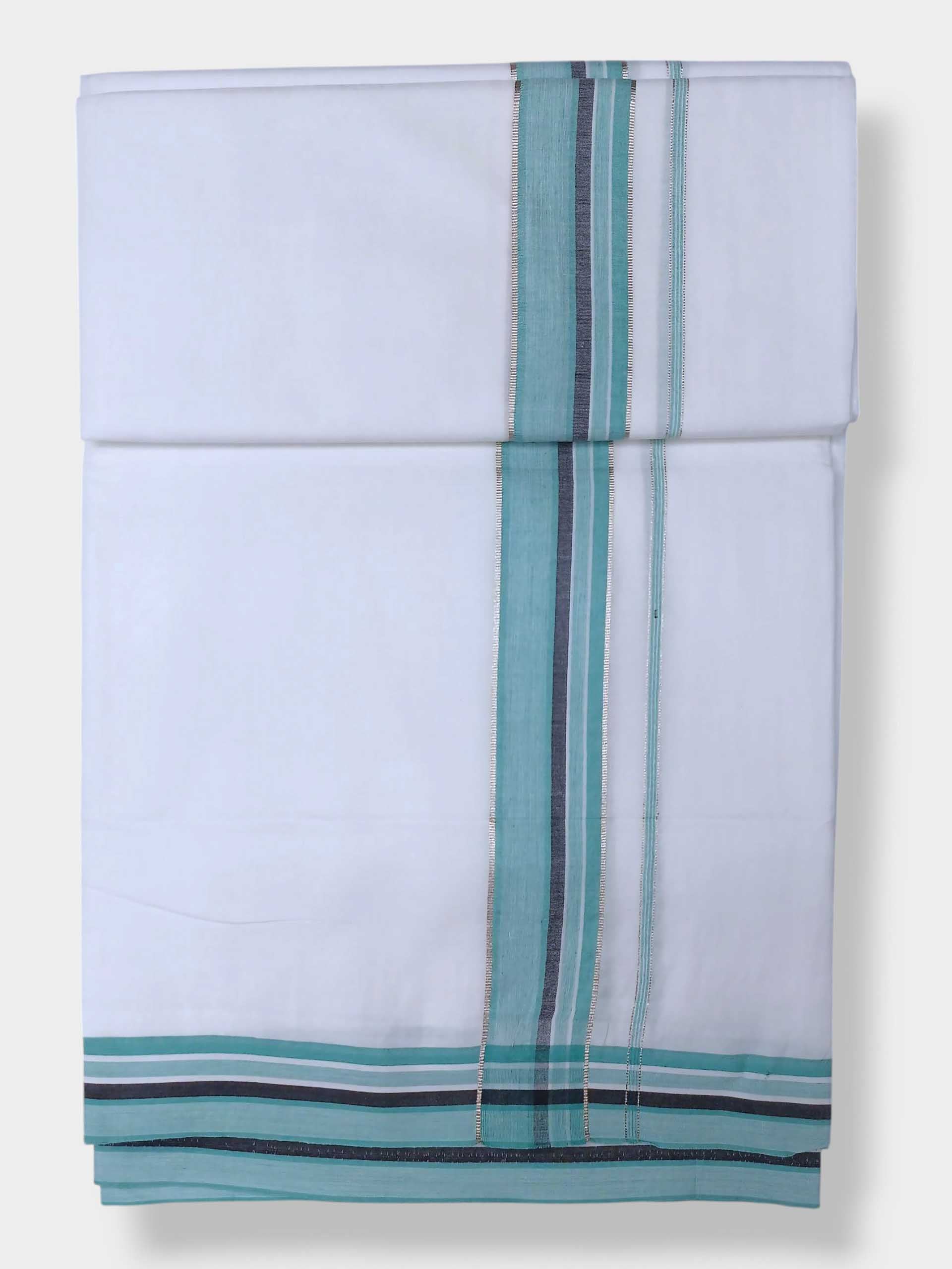 Pure White Cotton Men's Double Dhoti