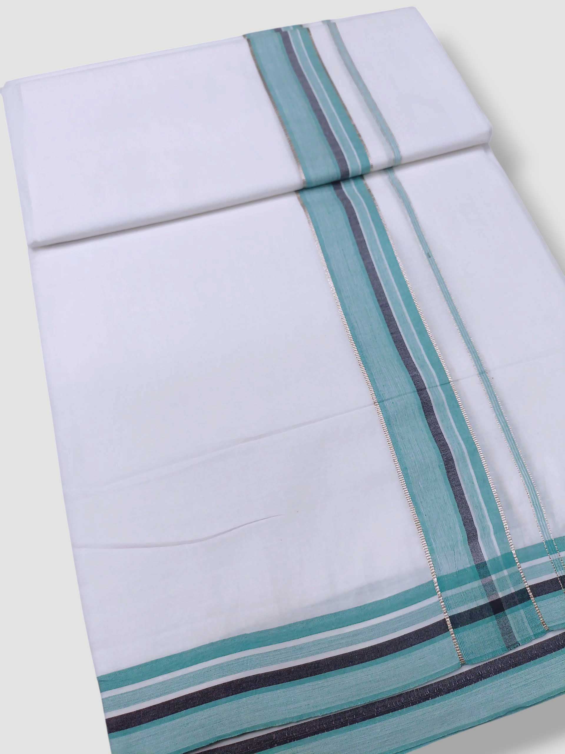 Pure White Cotton Men's Double Dhoti