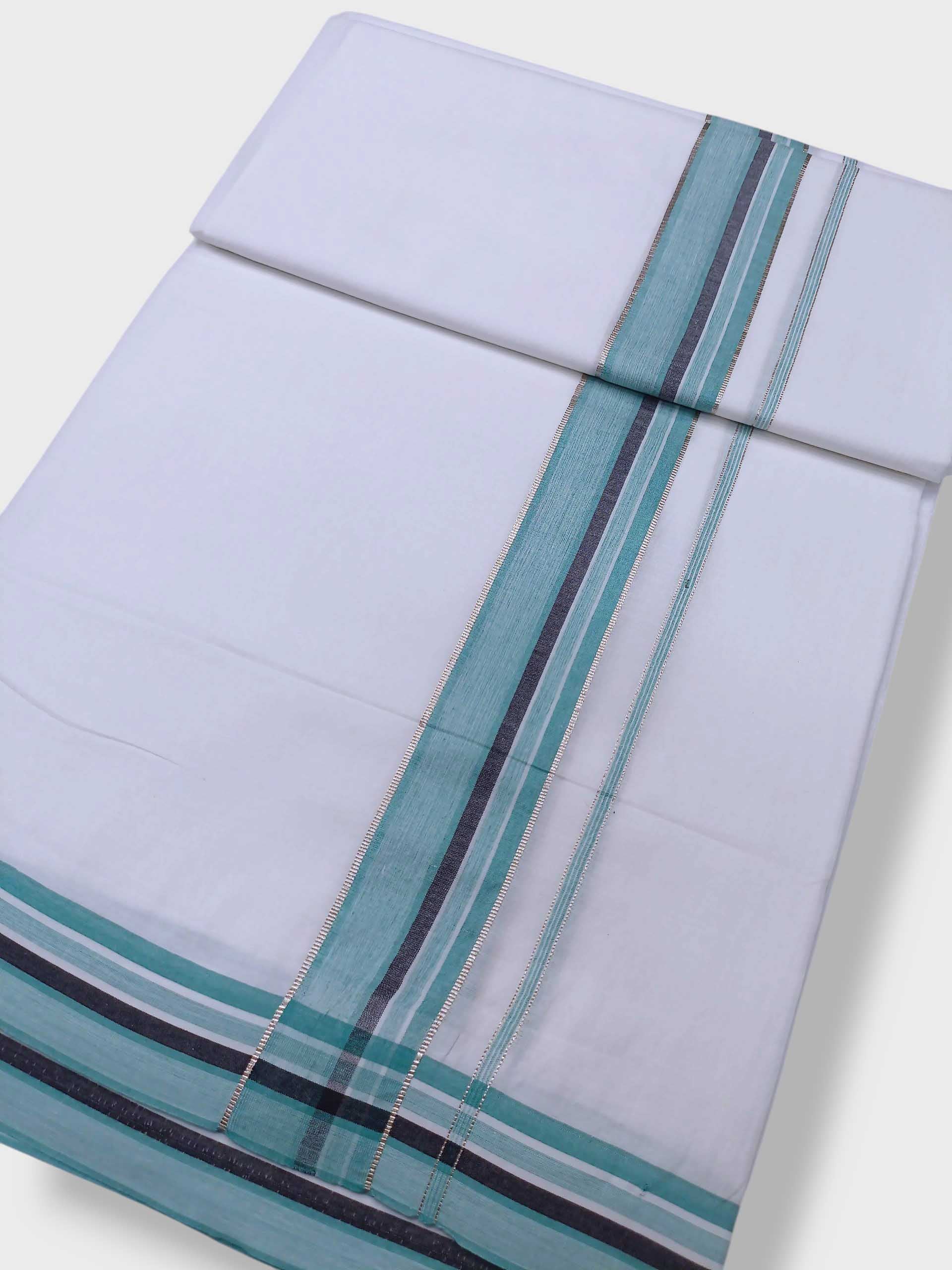 Pure White Cotton Men's Double Dhoti