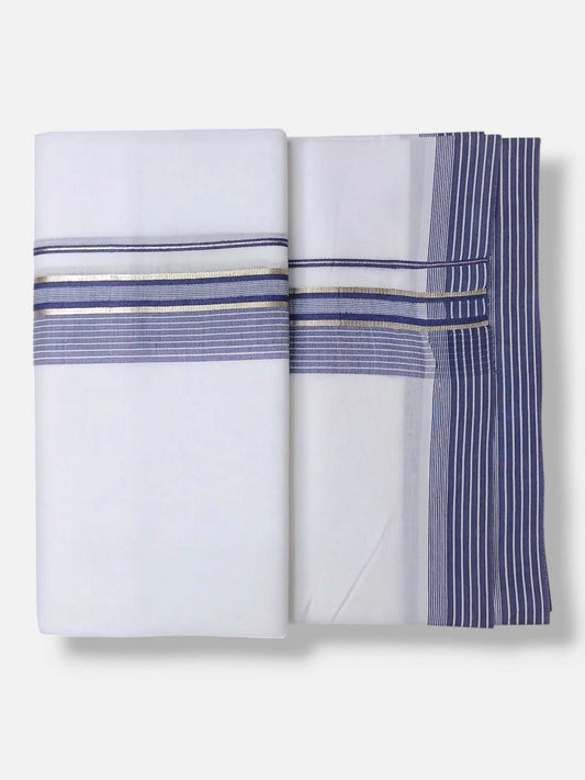 Pure White Cotton Men's Double Dhoti