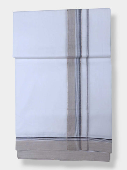 Pure White Cotton Men's Double Dhoti