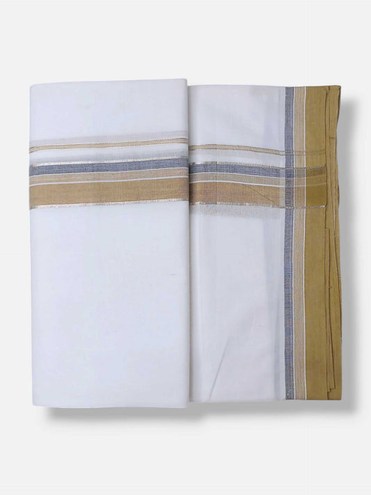 Pure White Cotton Men's Double Dhoti