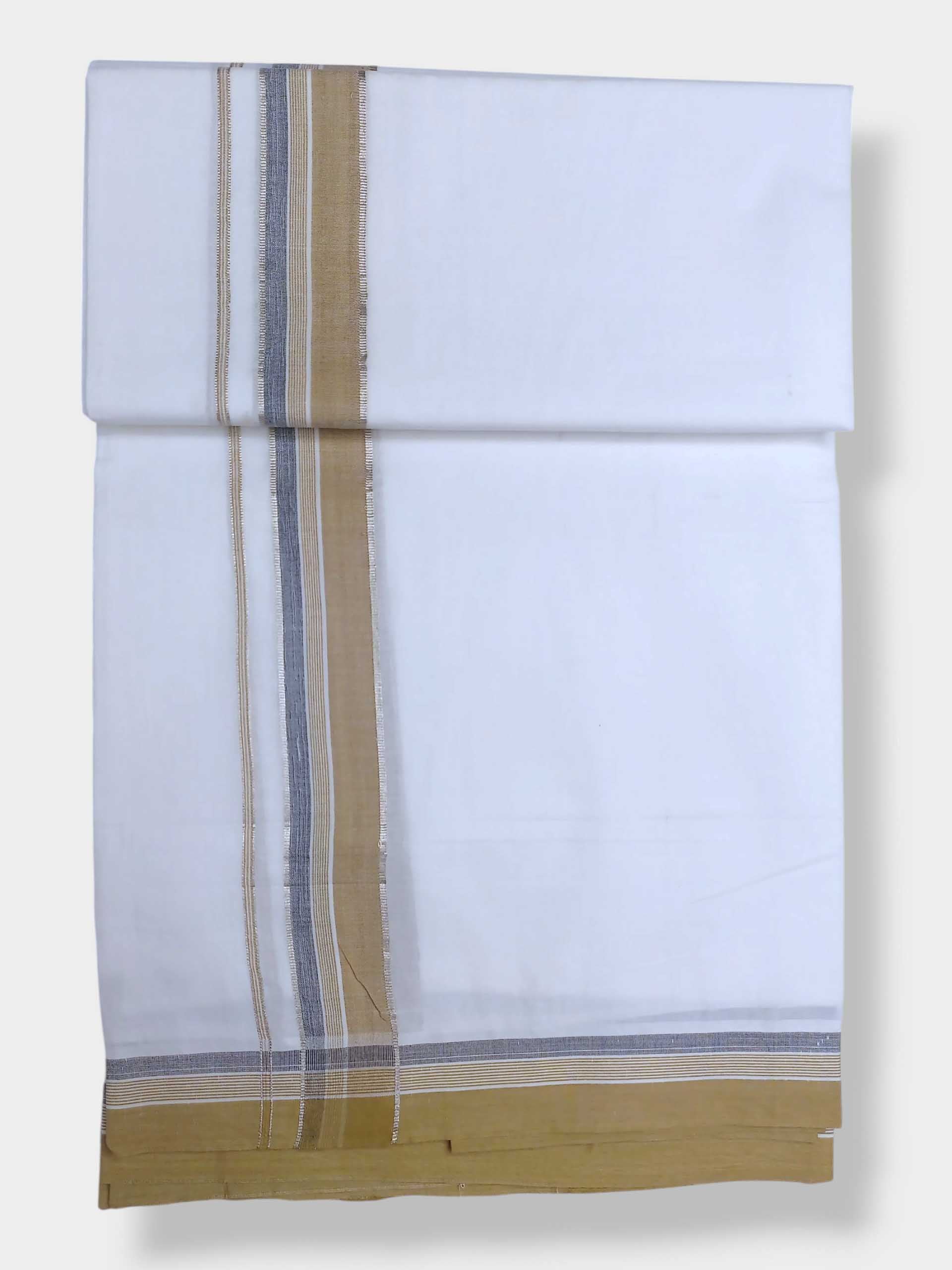Pure White Cotton Men's Double Dhoti