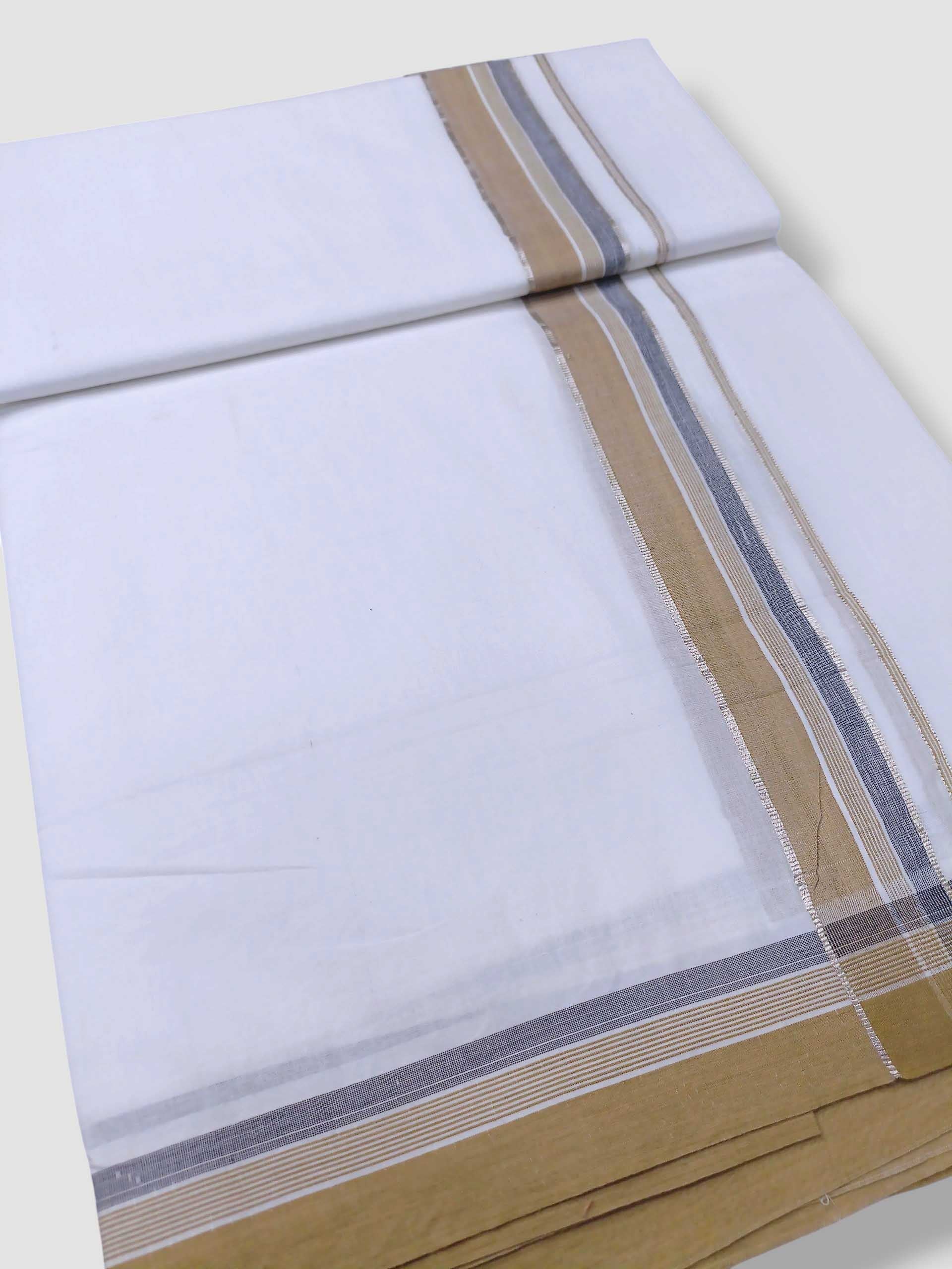 Pure White Cotton Men's Double Dhoti