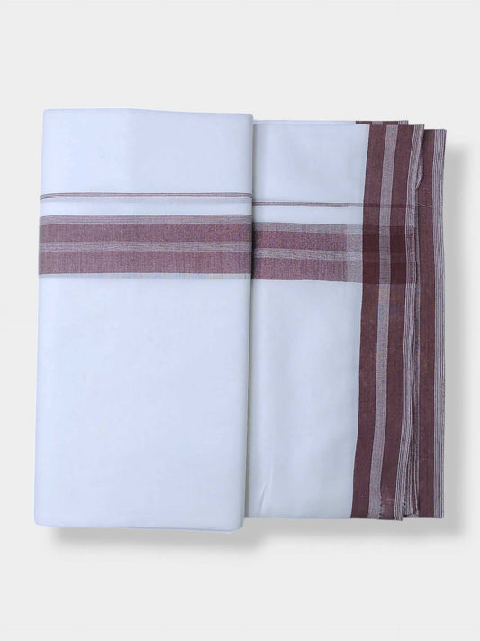 Pure White Cotton Men's Double Dhoti