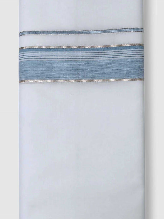 Pure White Cotton Men's Double Dhoti