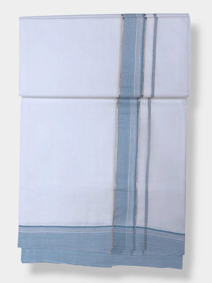 Pure White Cotton Men's Double Dhoti