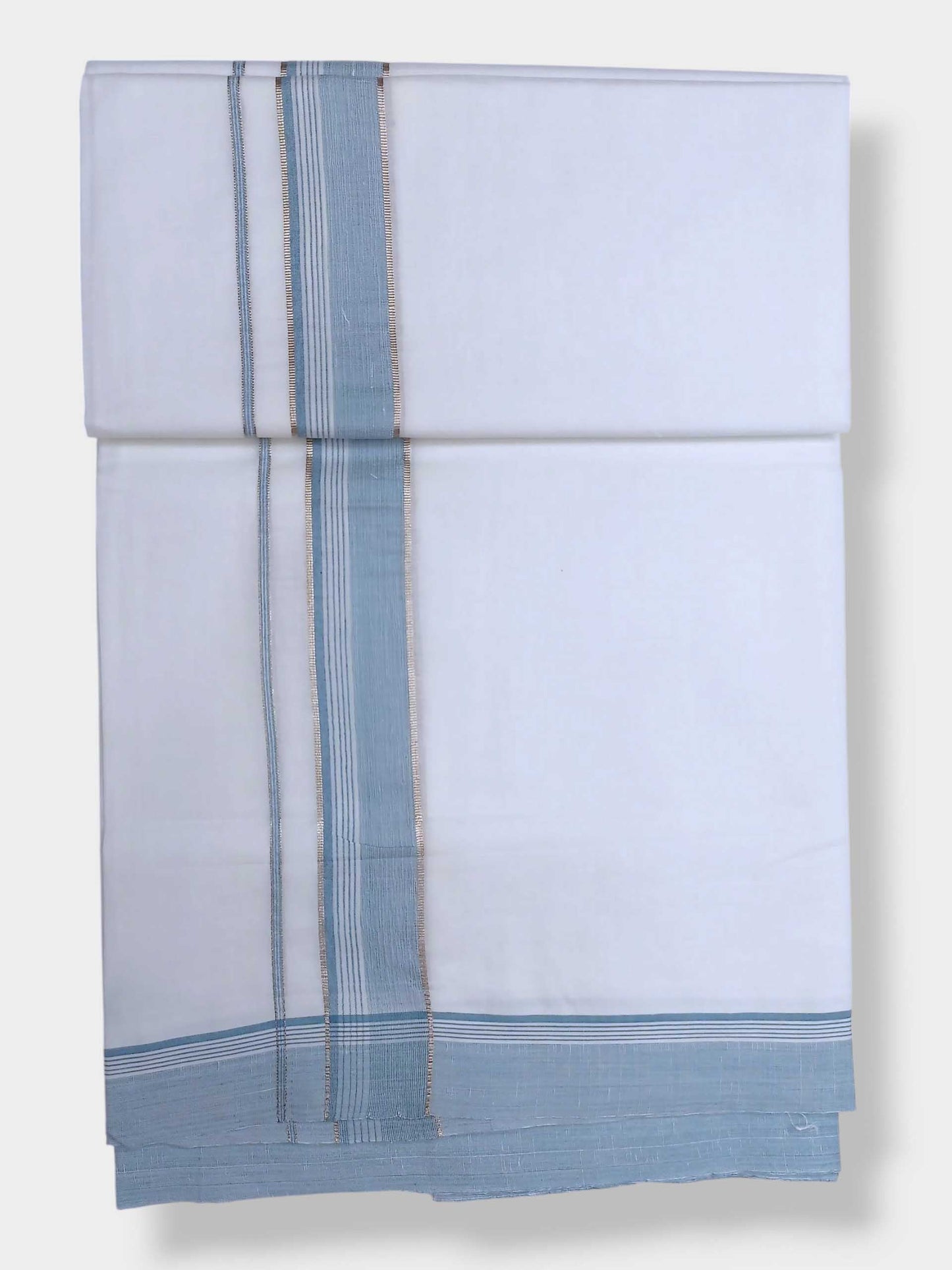 Pure White Cotton Men's Double Dhoti