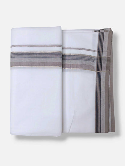 Pure White Cotton Men's Double Dhoti