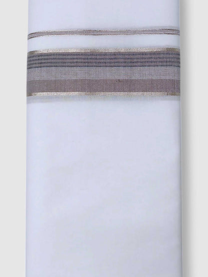 Pure White Cotton Men's Double Dhoti