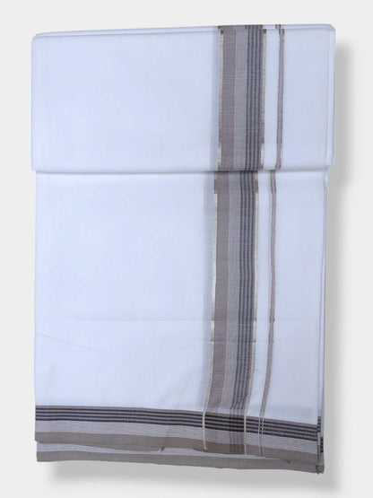 Pure White Cotton Men's Double Dhoti