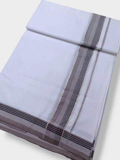 Pure White Cotton Men's Double Dhoti