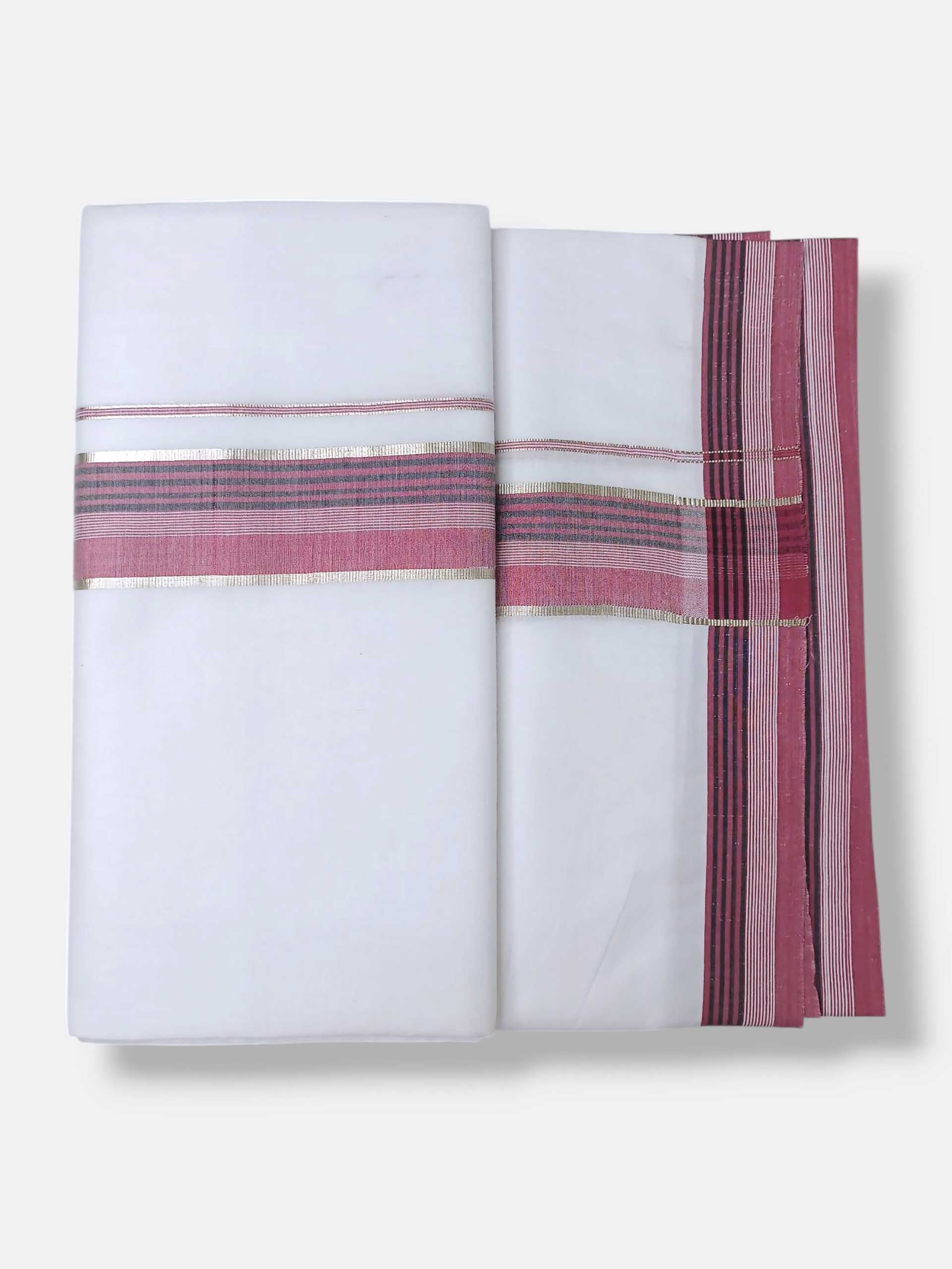 Pure White Cotton Men's Double Dhoti