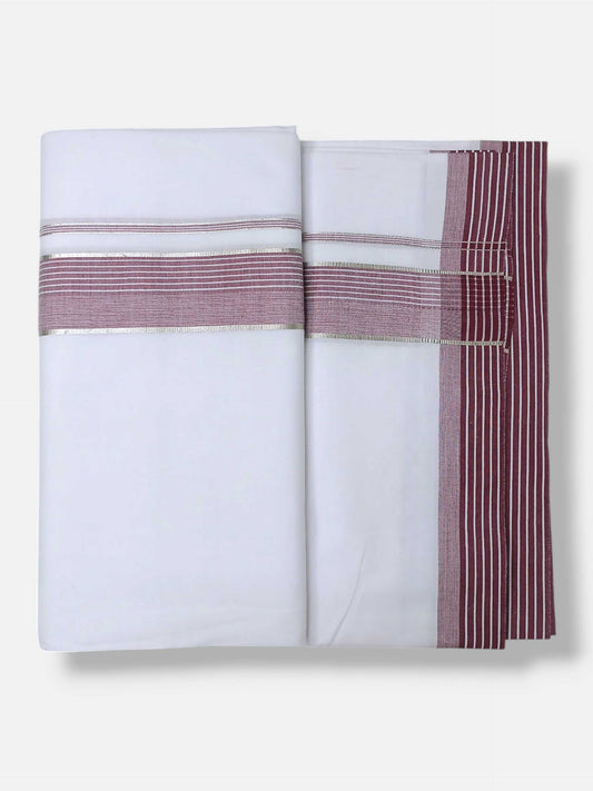 Pure White Cotton Men's Double Dhoti