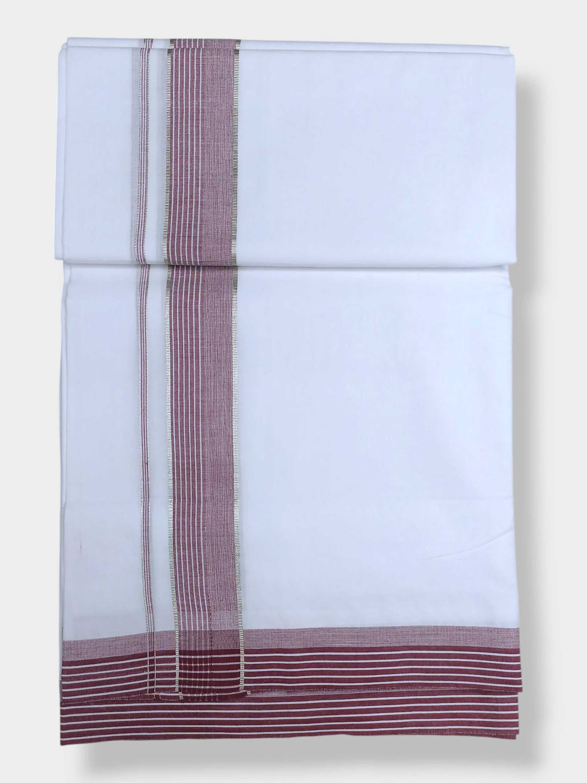 Pure White Cotton Men's Double Dhoti