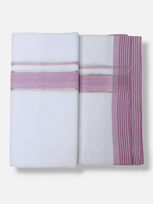 Pure White Cotton Men's Double Dhoti