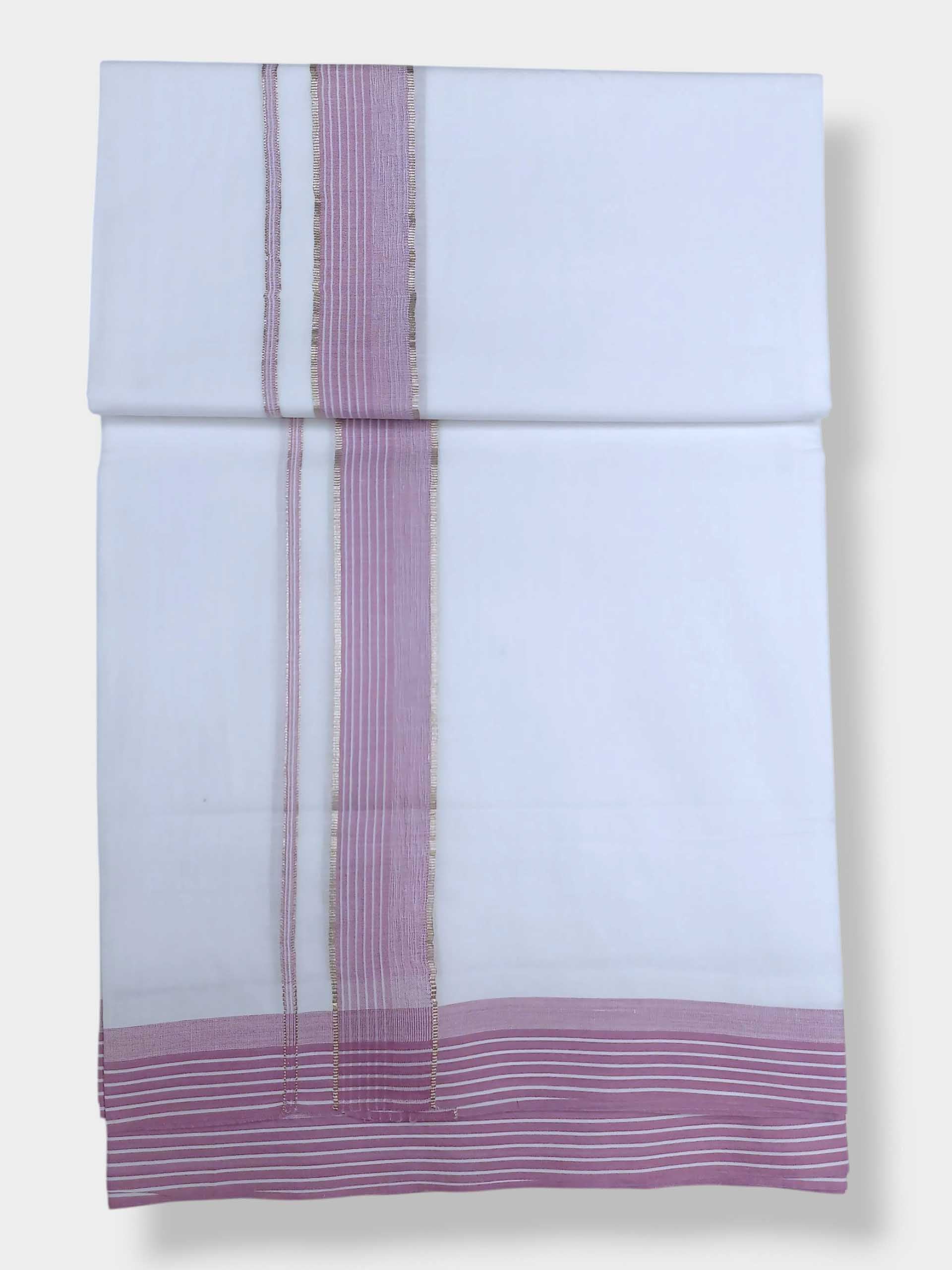 Pure White Cotton Men's Double Dhoti