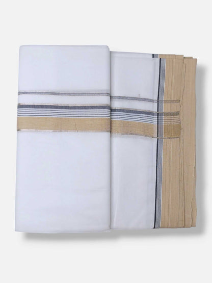 Pure White Cotton Men's Double Dhoti