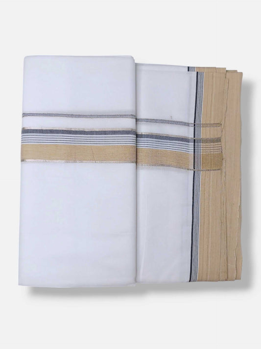Pure White Cotton Men's Double Dhoti