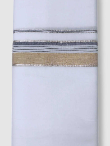 Pure White Cotton Men's Double Dhoti