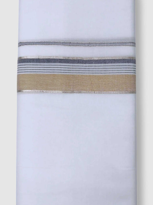 Pure White Cotton Men's Double Dhoti