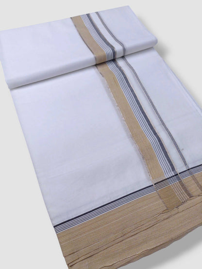 Pure White Cotton Men's Double Dhoti