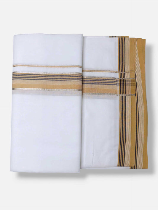Pure White Cotton Men's Double Dhoti