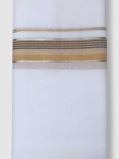 Pure White Cotton Men's Double Dhoti
