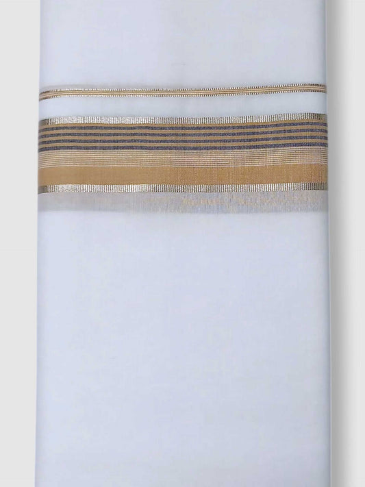 Pure White Cotton Men's Double Dhoti